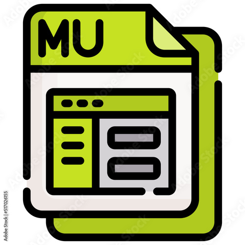 MU filled outline icon,linear,outline,graphic,illustration