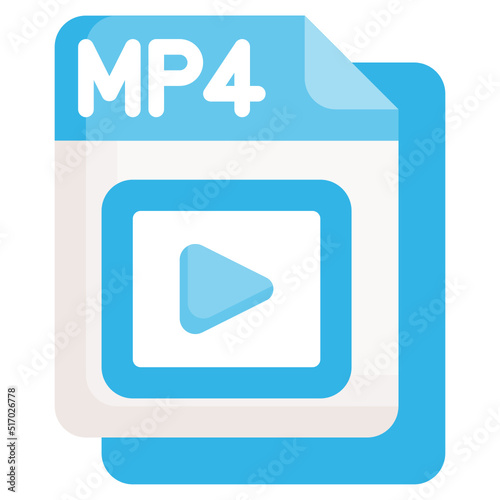 MP4 flat icon,linear,outline,graphic,illustration photo