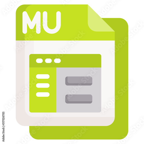 MU flat icon,linear,outline,graphic,illustration