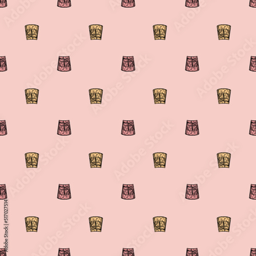 Apron short engraved seamless pattern. Chef pinafore for work to kitchen restaurant or cafe in hand drawn style.