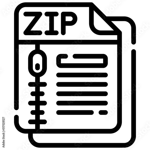 ZIP line icon,linear,outline,graphic,illustration