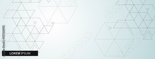 Triangles graphic geometry illustration. Vector banner design. Business computer background. Hexagons art