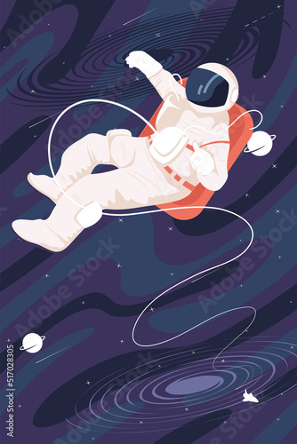 astronaut floating in the space