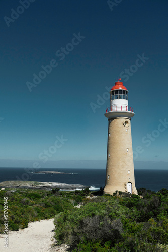 Cape Du Couedic Lighthouse located on Kangaroo Island with peaceful ocean view 