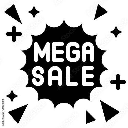 MEGA SALE glyph icon,linear,outline,graphic,illustration