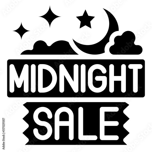 MIDNIGHT SALE glyph icon,linear,outline,graphic,illustration