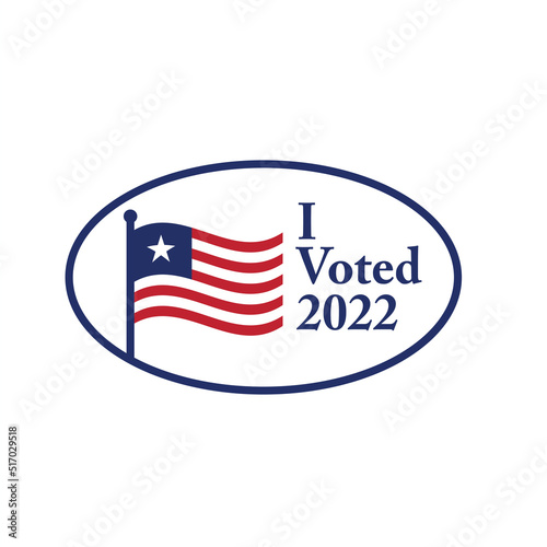 2022 Midterm Elections Design w Red White and Blue Vote Icon