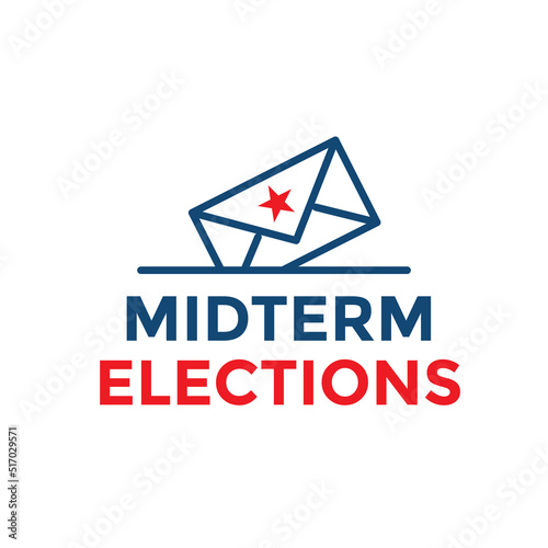 2022 Midterm Elections Design w Red White and Blue Vote Icon