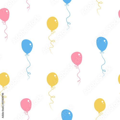 Vector colorful pattern with balloons. Print for children, wrapping paper, wallpaper