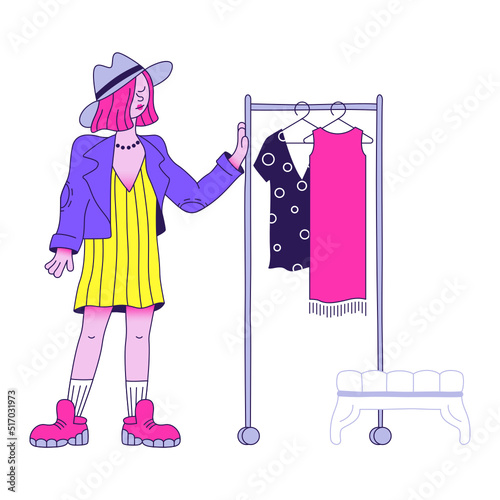 designer chooses clothes for the show