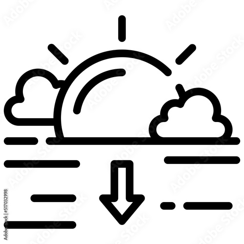 SUNSET line icon,linear,outline,graphic,illustration