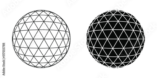 Triangle Geometric Pattern in Circle Shape Vector Illustration