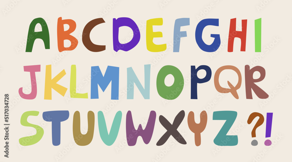 hand drawn alphabet letters