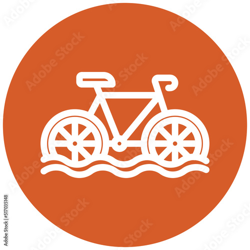 Water Tricycle Icon Style