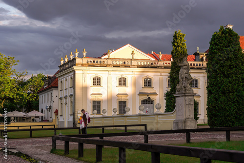 View of the entrance gate and the Branicki Palace in Bialystok. photo