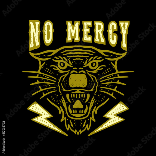Tiger no mercy illustration vector for tshirt jacket hoodie can be used for stickers etc