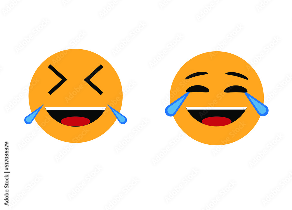 Laughing emoji. Laughing emojis set. Simple vector isolated on white