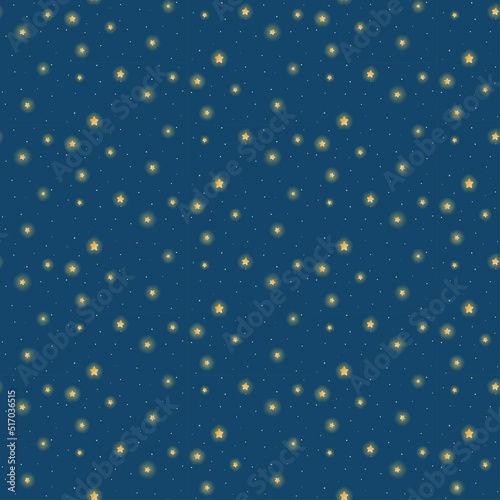 Shiny stars seamless pattern. Magic starry sky. Outer space. Vector illustration