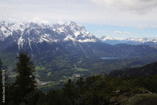 View from Kramerspitz mountain to Garmisch-Partenkirchen, Upper Bavaria, Germany photo