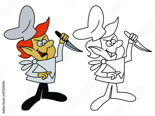 Chef vector funny character isolate on white.