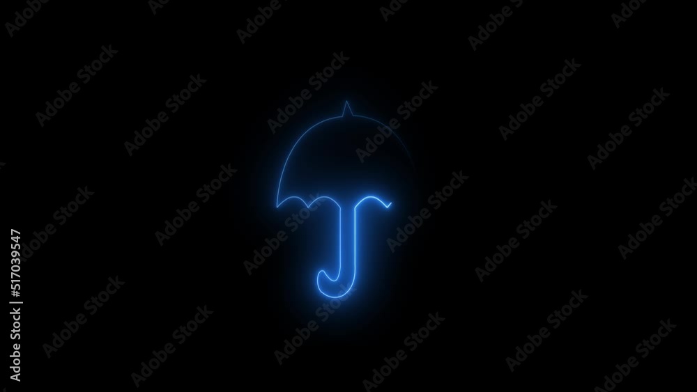 Umbrella blue core neon glow effect loop. Black background and copy space. Abstract animation for overlay or blending. Motion Graphic Umbrella blue core neon glow effect loop. Black background and copy space. Abstract animation for overlay or blending. Motion Graphic
