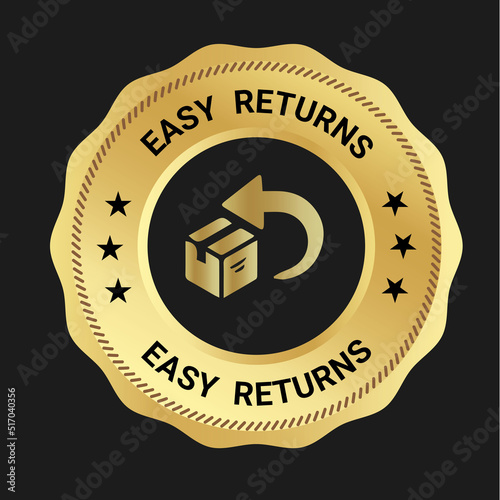 Easy Returns vector logo. trust badges. easy returns icons,