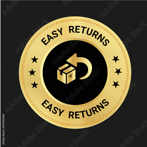 Easy Returns vector logo. trust badges. easy returns icons,