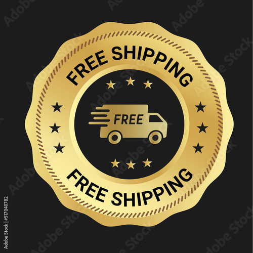 Free shipping vector logo and trust badge icon
