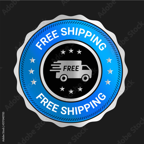 Free shipping vector logo and trust badge icon