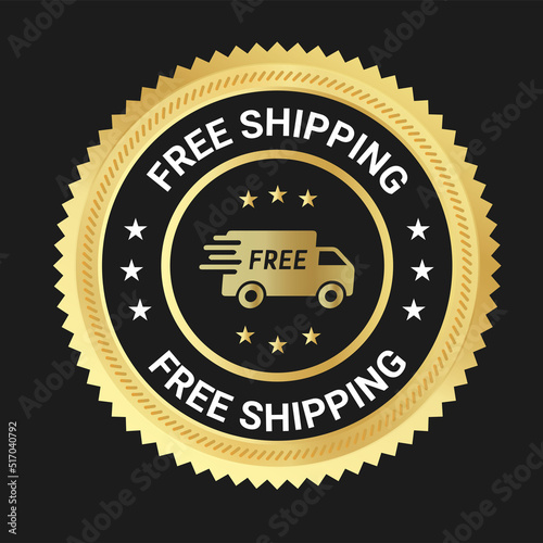 Free shipping vector logo and trust badge icon
