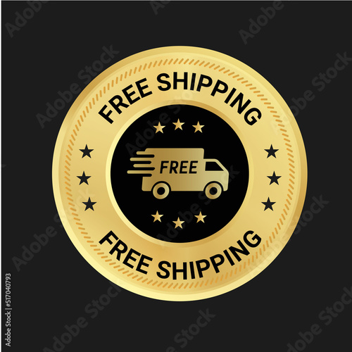 Free shipping vector logo and trust badge icon