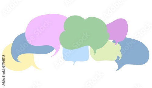 Speech bubble colored isolated on white background 