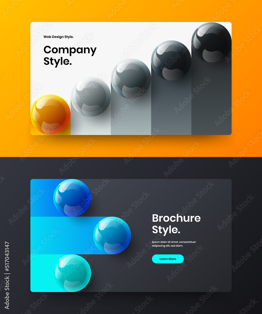 Simple book cover vector design illustration set. Amazing 3D spheres website screen layout collection. Simple book cover vector design illustration set. Amazing 3D spheres website screen layout collection.