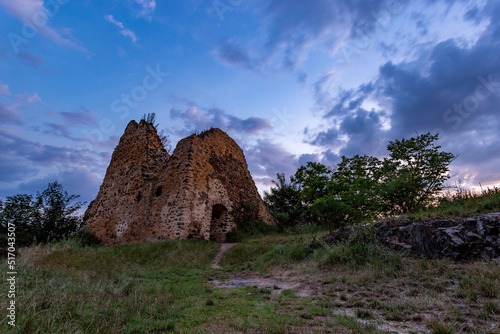 Ruins of a medieval fortress Tyrov. Central Bohemian region. Czechia.