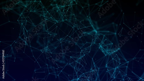 Network connection structure. Big data. Connecting points and lines. Abstract technology background. 3d rendering. 4k animation.