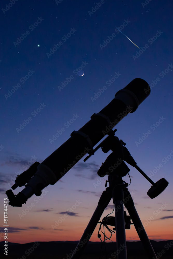 Astronomical telescope and equipment for observing stars, Milky way and in nature, far