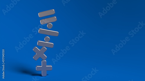Valokuva Sign of addition, subtraction, multiplication and division