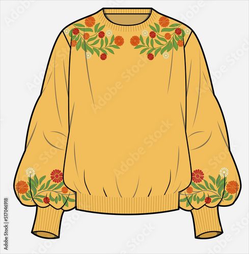 EMBROIDERED SWEATER FOR WOMEN AND TEENS