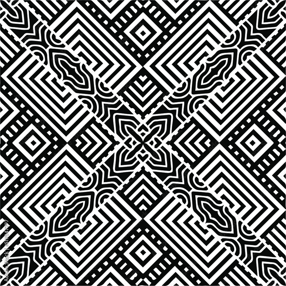 

Abstract background with black and white pattern. Unique geometric vector swatch. Perfect for site backdrop, wrapping paper, wallpaper, textile and surface design. 