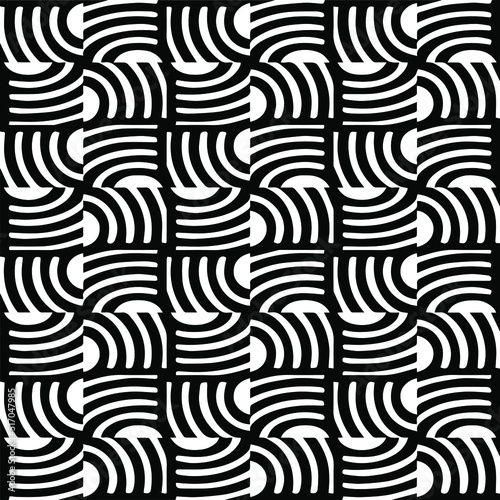  Abstract background with black and white pattern. Unique geometric vector swatch. Perfect for site backdrop, wrapping paper, wallpaper, textile and surface design. 