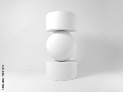 Fototapeta Naklejka Na Ścianę i Meble -  Sphere replacing missed sector of cylinder, abstract 3d rendering