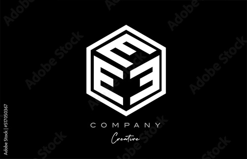 E cube alphabet letter logo icon design with polygon design. Three letter creative template for business and company