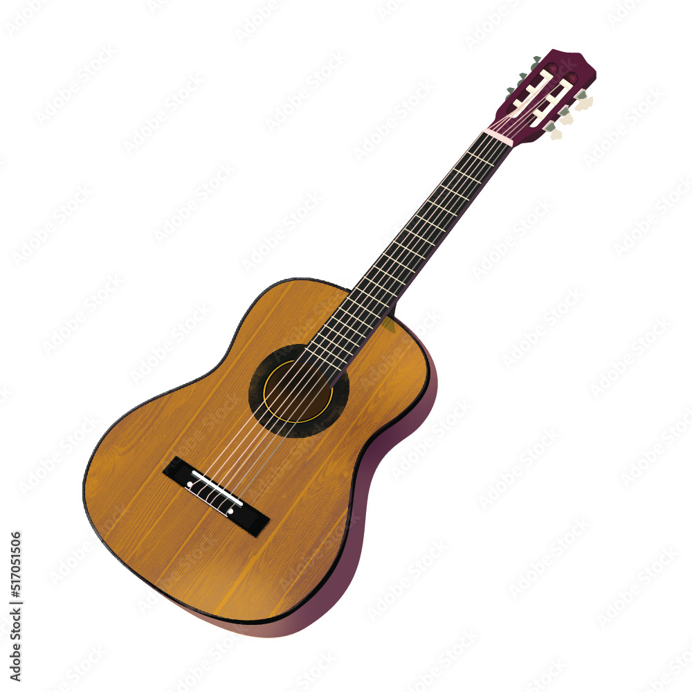 Acoustic Guitar Isolated on White