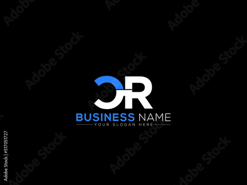 Creative CR Logo Icon, Letter Cr rc Logo Icon Vector With Blue and White Colorful Two Letter Symbol For Business