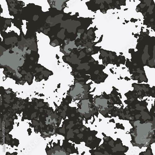 Urban camouflage of various shades of white, black and grey colors