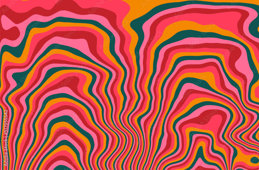 Abstract op-art trippy background with warped acid neon lines.