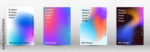 Set for liquid. Holographic abstract backgrounds.  Bright mesh blurred pattern in pink, blue, green tones.  Fashionable advertising vector in retro for book, annual, mobile interface, web application.