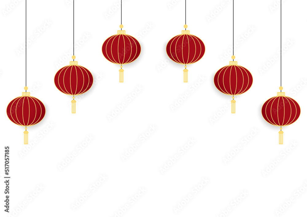 Chinese new year poster. wallpaper. free space for text. Chinese lamp vector.