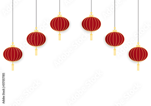 Chinese new year poster. wallpaper. free space for text. Chinese lamp vector.