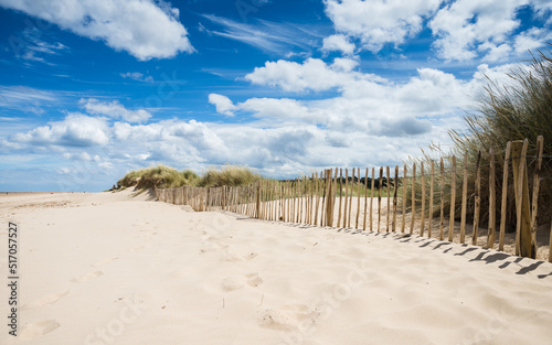 Fototapeta Naklejka Na Ścianę i Meble -  Holkham beach under a blue sky